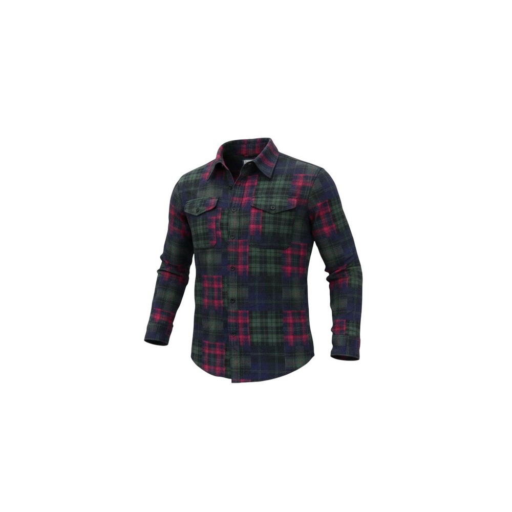 American Eagle Plaid Shirt Mens Large Green Red Flannel Button Down 1861